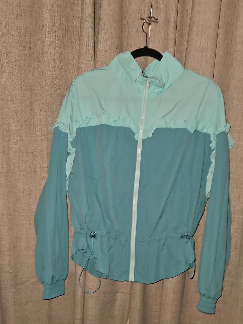 Light Aqua Two-Tone Windbreaker Jacket
